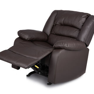 Rocking Recliner Chair Leather Brown