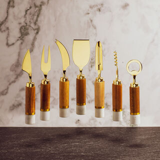 Alberto 5Pcs Marble Cheese Knife Set