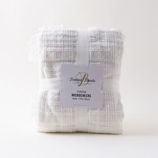 Cottage 100% Polyester Woven Blanket, Off White 130*170Cm