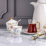 Dallaty white glass and porcelain Tea and coffee cups set 18 pcs image number 7