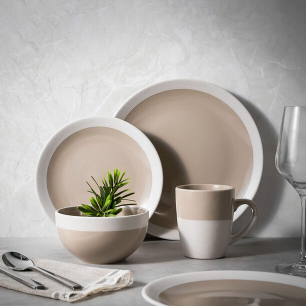 16 Pcs Dinner Set Compact Gif Light Brown image number 7