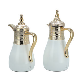 Dallaty set of 2 gold steel vacuum flask