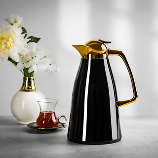 Steel Vacuum Flask Falco Gold And Black 1L