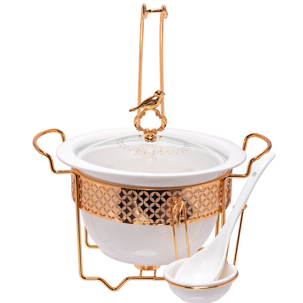 Round Food Warmer Deep With Hanger Gold image number 0