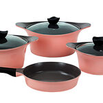 Alberto 7 Pieces Cookware Aluminum Set Pink image number 2