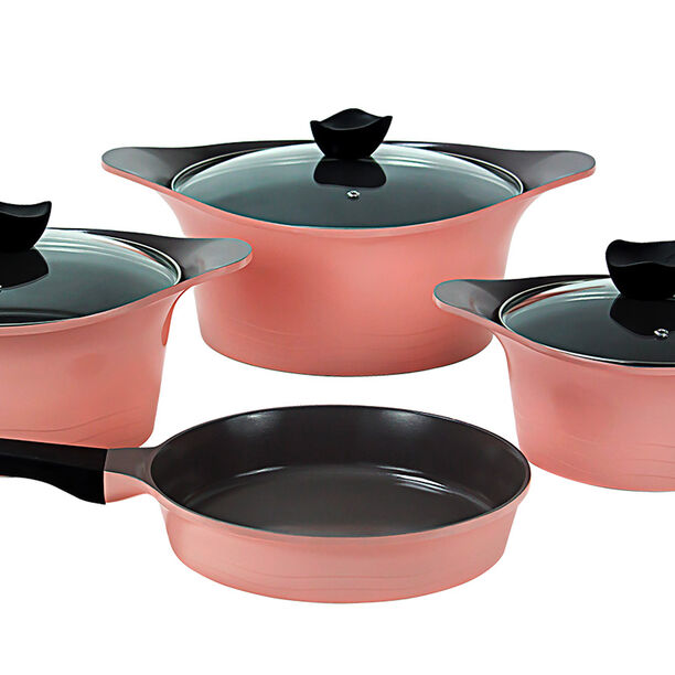 Alberto 7 Pieces Cookware Aluminum Set Pink image number 2