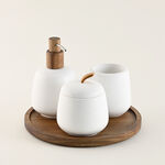 Homez 4Pcs Resin Bathroom Accessories Set In White image number 0