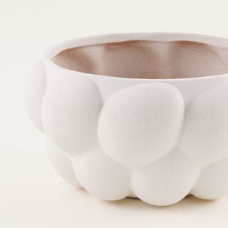 Homez Mondo Planter Stoneware White 19.8*19.8*10.3 Cm