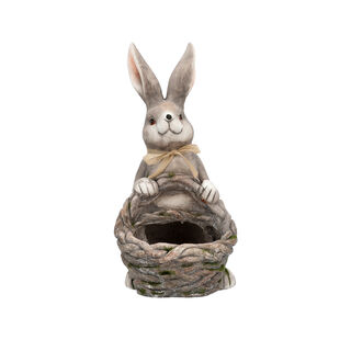 Rabbit With Rattan Basket 32*26.5*24.5 cm