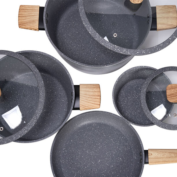 Alberto Aluminum Forged Cookware Set 7 Pieces Grey image number 2