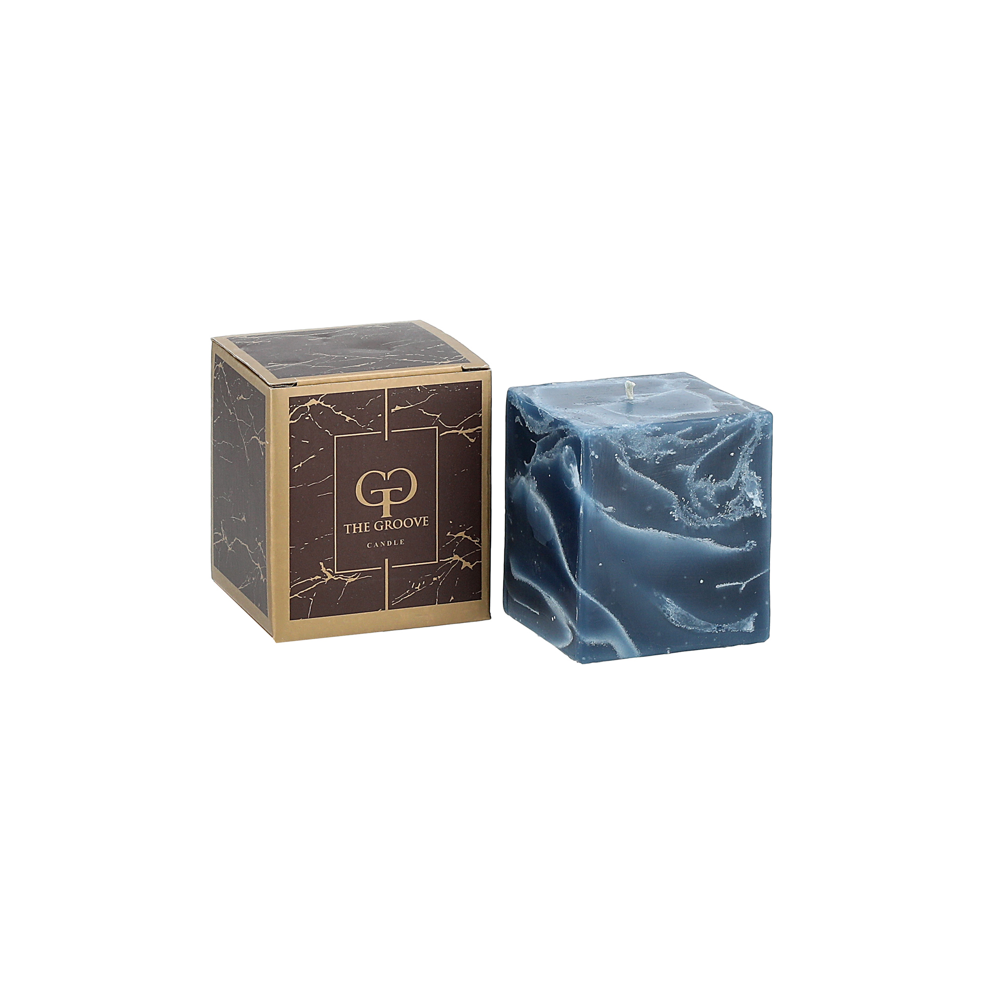 

Marble Square Candle 8*8*8 cm Blue