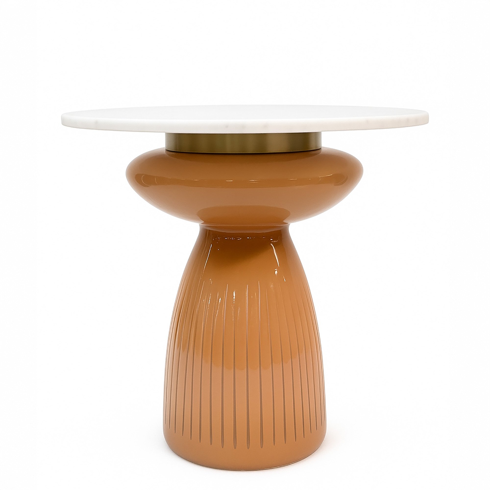 هومز طاولة مشروبات زجاج 46*56سم، بني