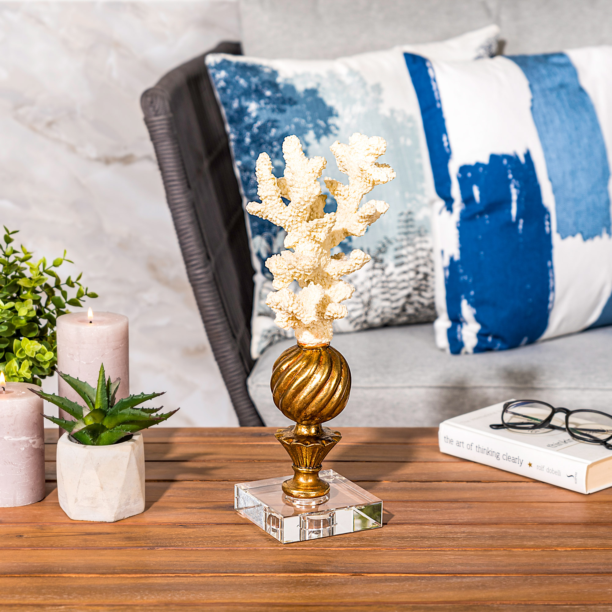 

Home Accent Coral Cream And Gold
