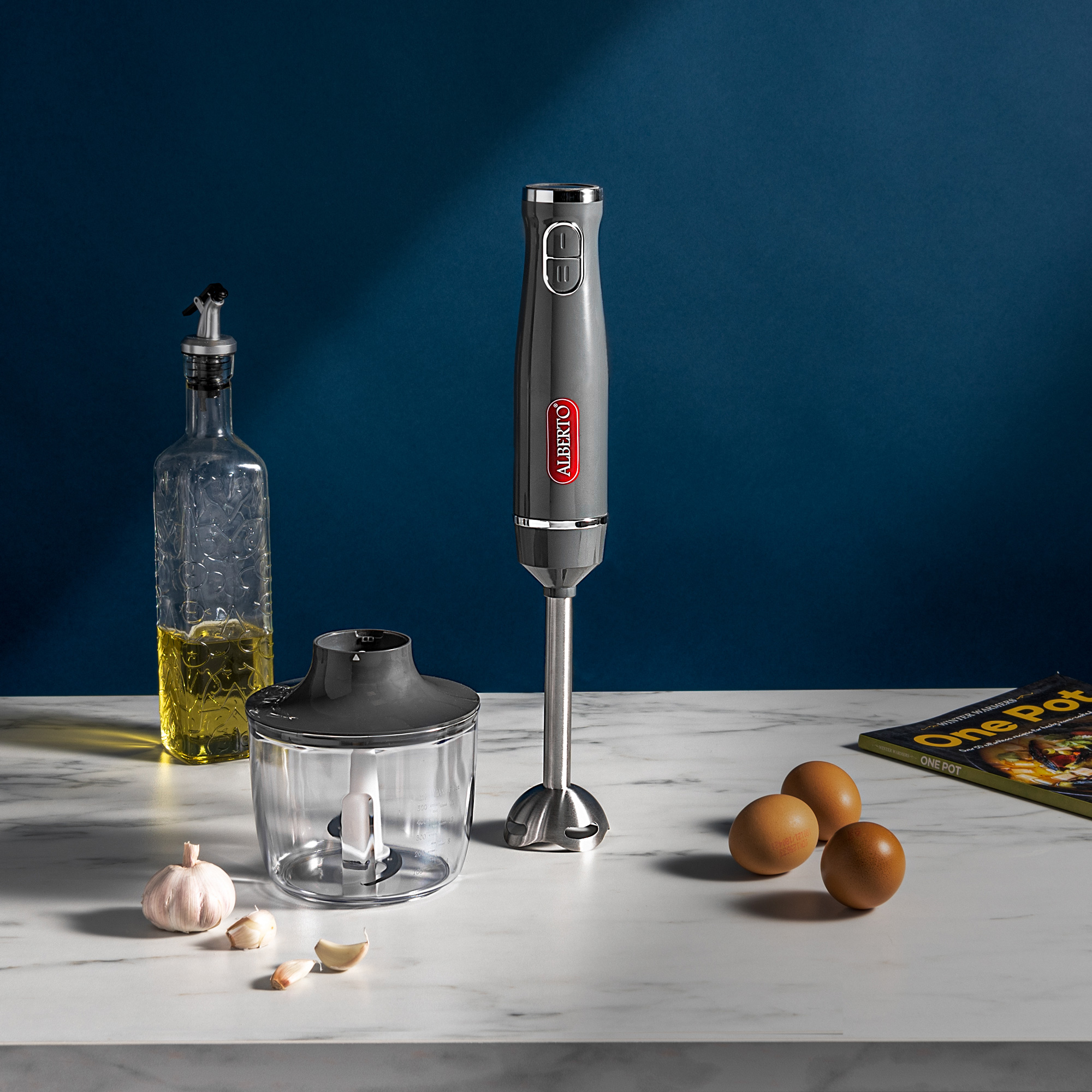 

Alberto Stainless steel 600W 2 in 1 hand blender