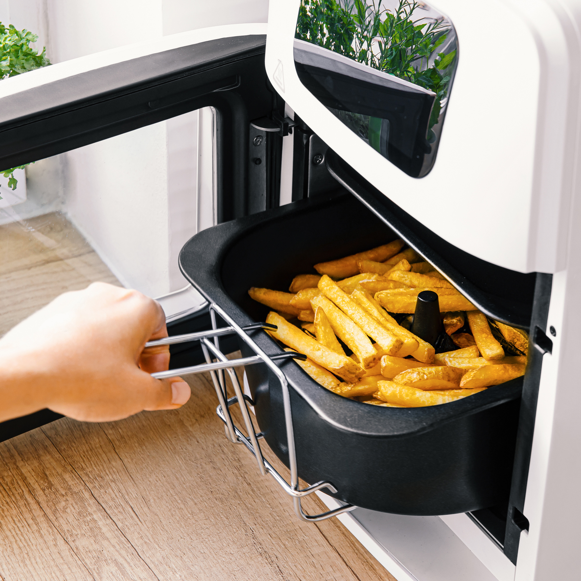 

11L Sencor white electric air fryer 1800W, 12 programs