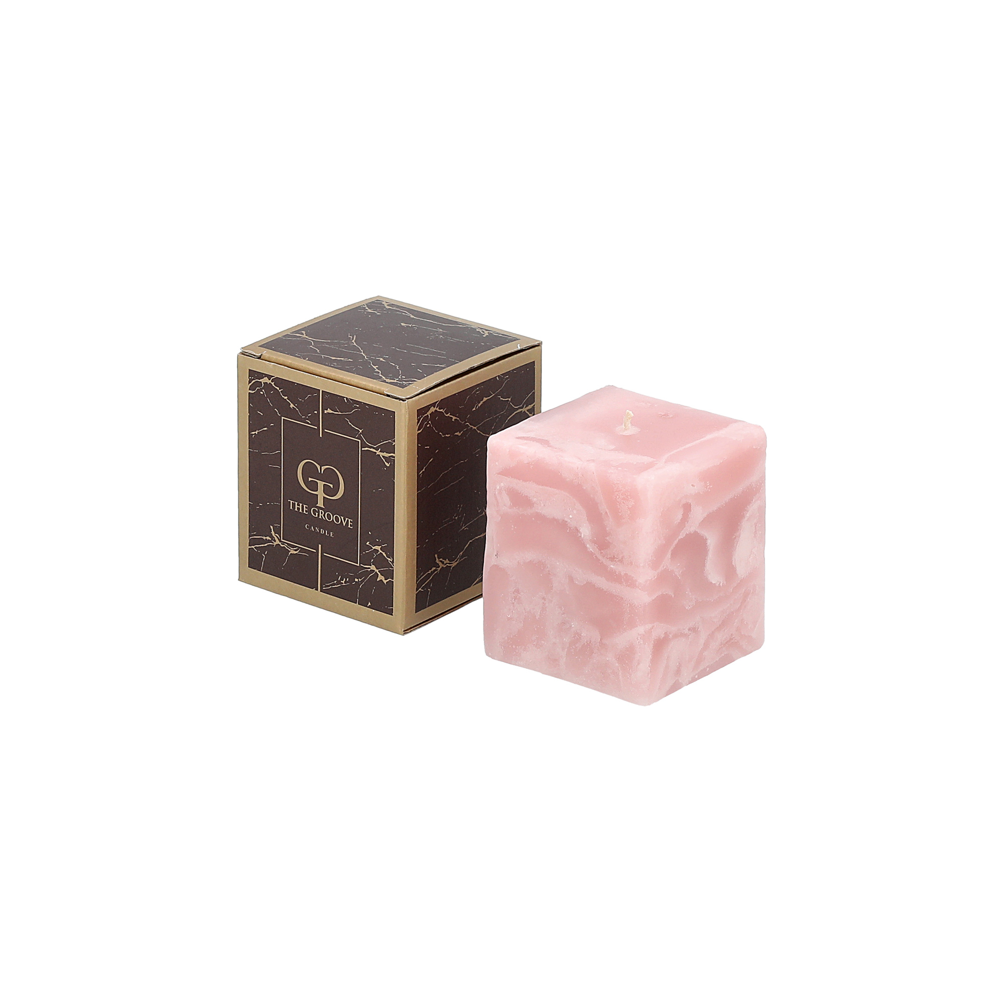 

Marble Square Candle 8*8*8 cm Light Pink