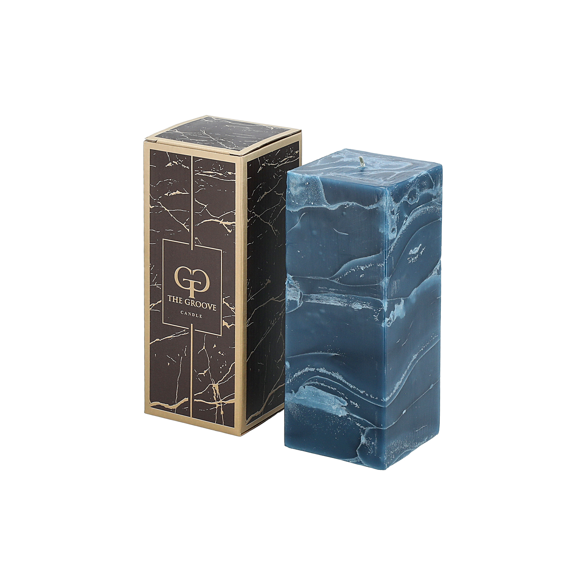 

Marble Square Candle 8*8*20 cm Aqua