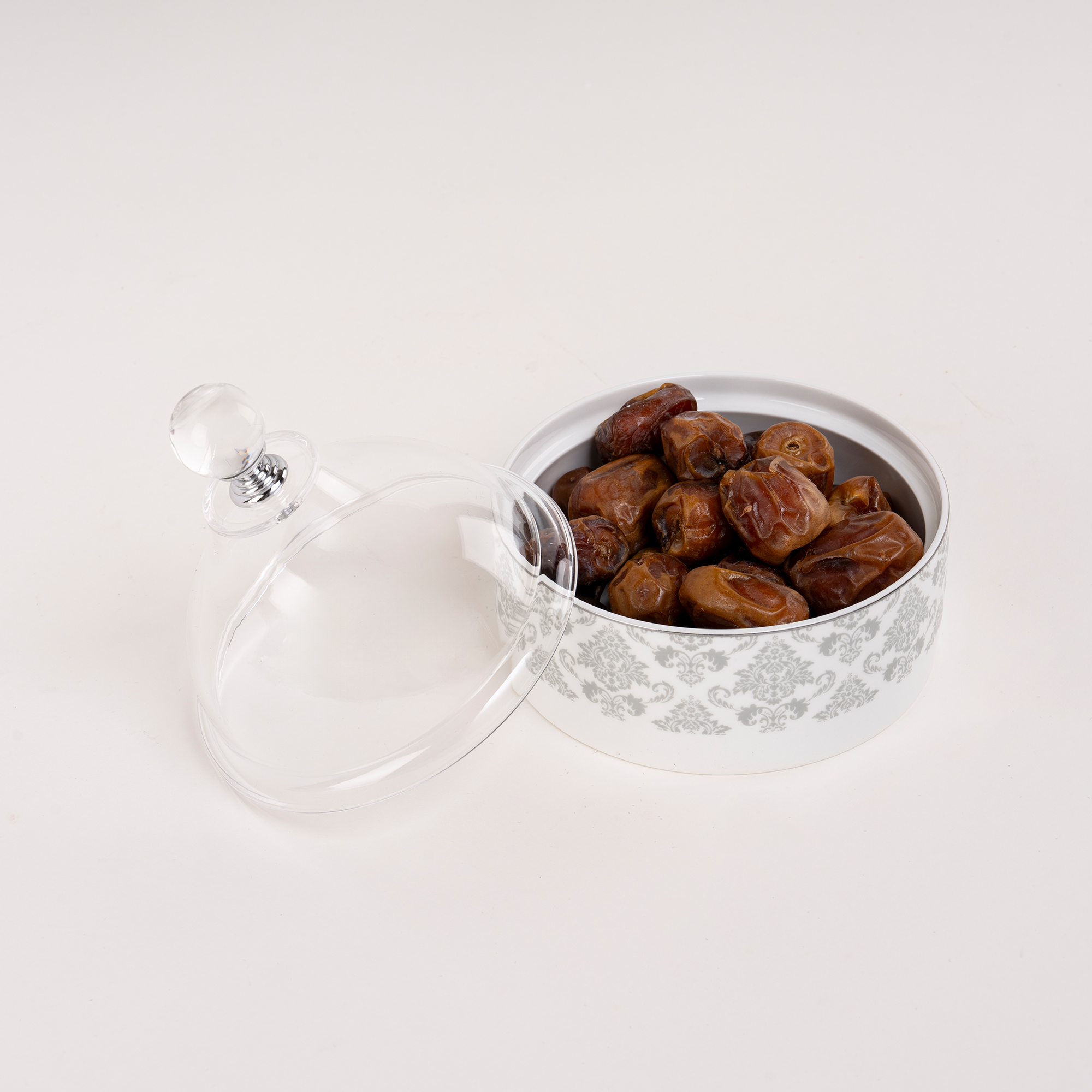 

Dallaty white porcelain date bowl with lid 12.6*12.6*14 cm
