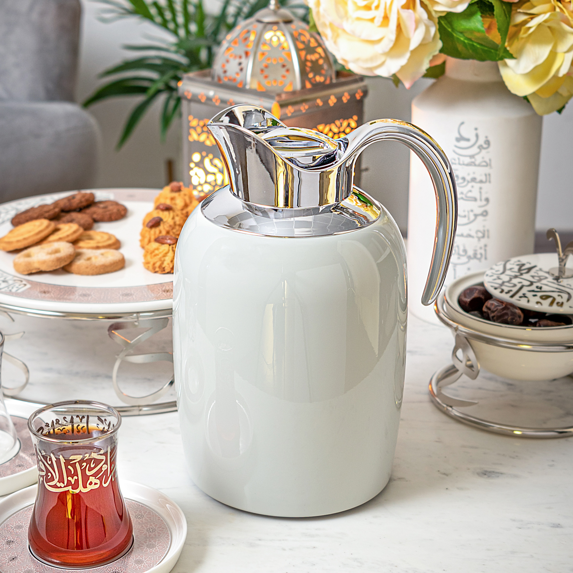 

Dallaty steel vacuum flask grey/chrome 1.3L