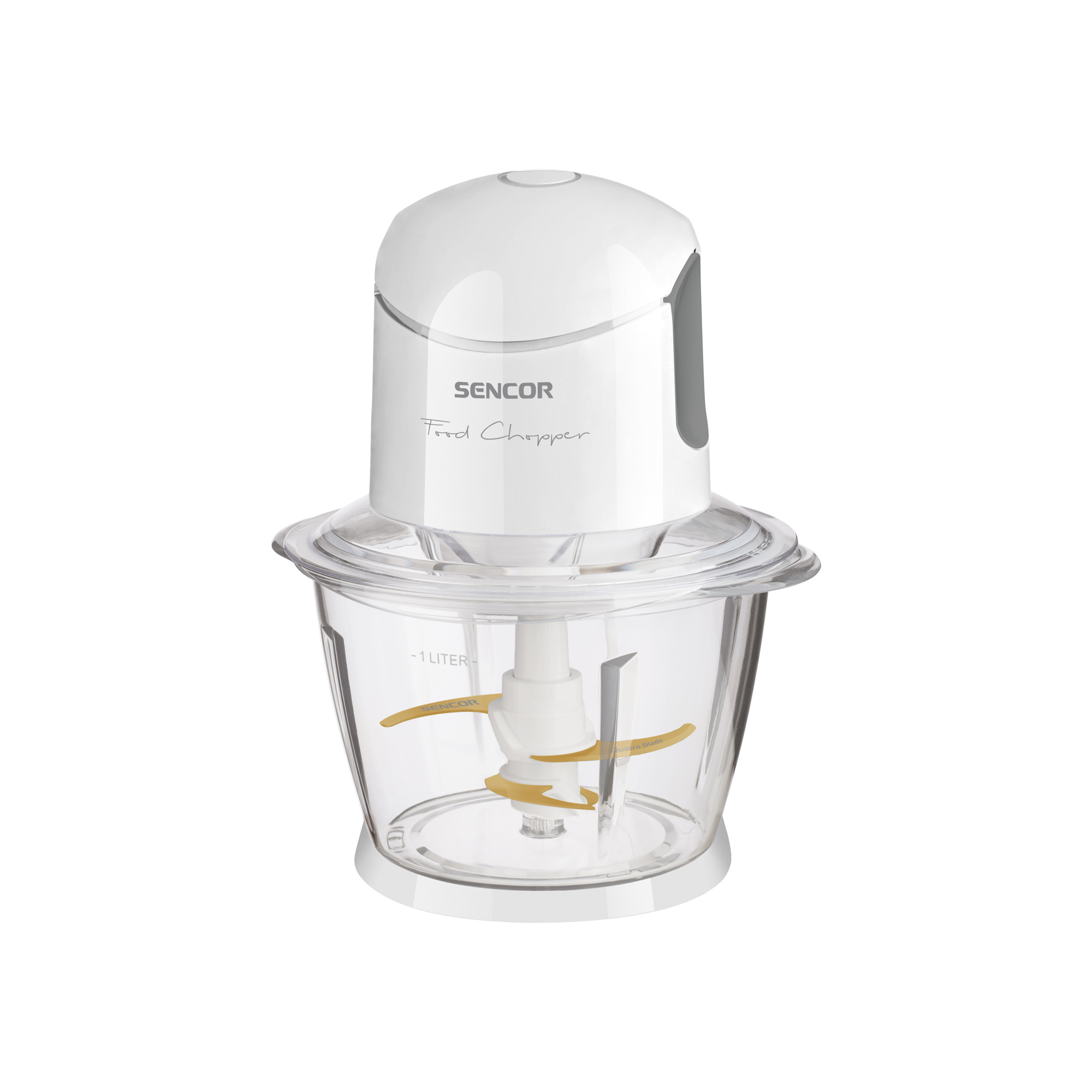 

Sencor glass white food chopper 500W, quad blades