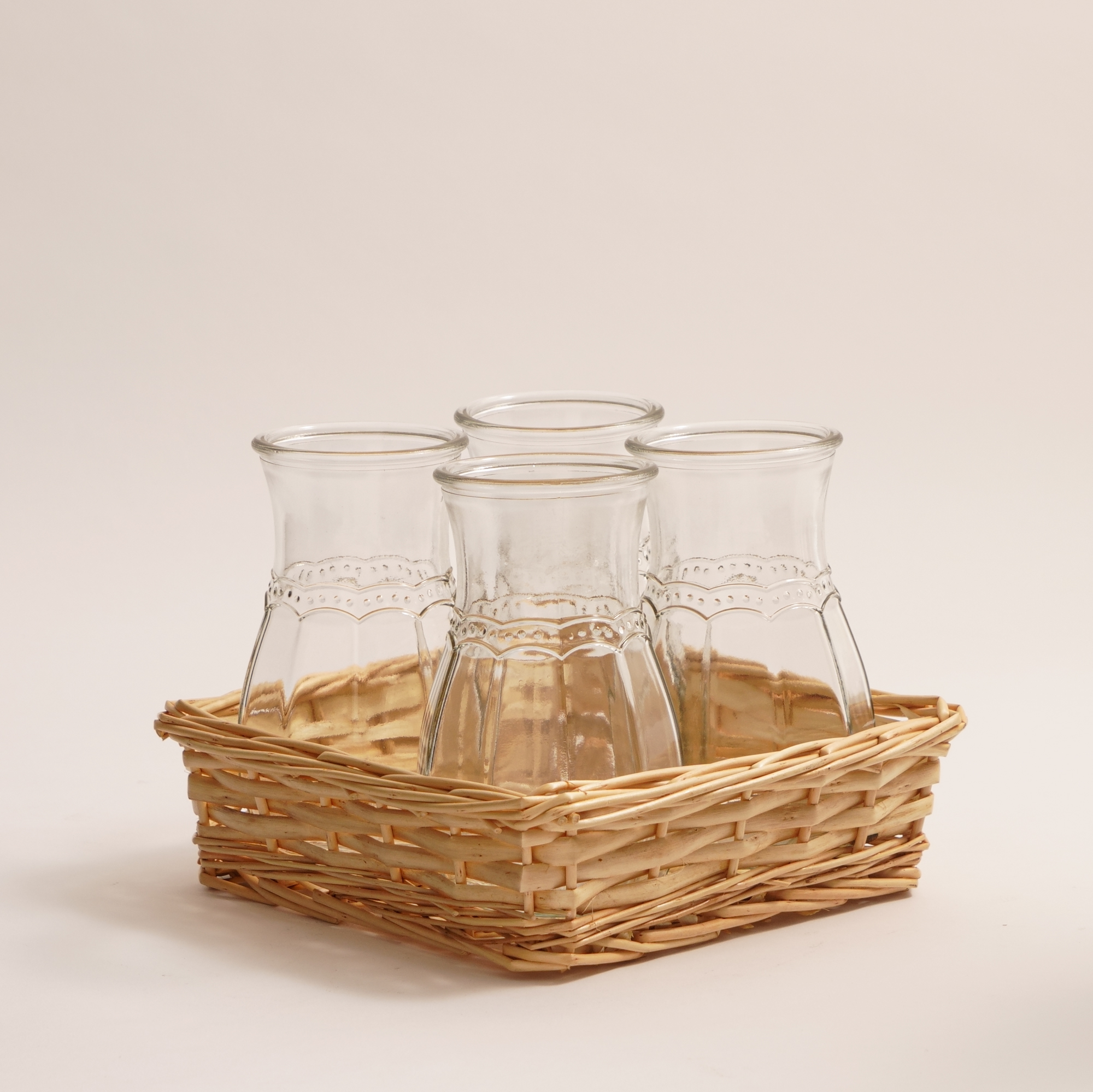 

La Mesa 5 pcs glass juice tumblers with wicker base 550 ML