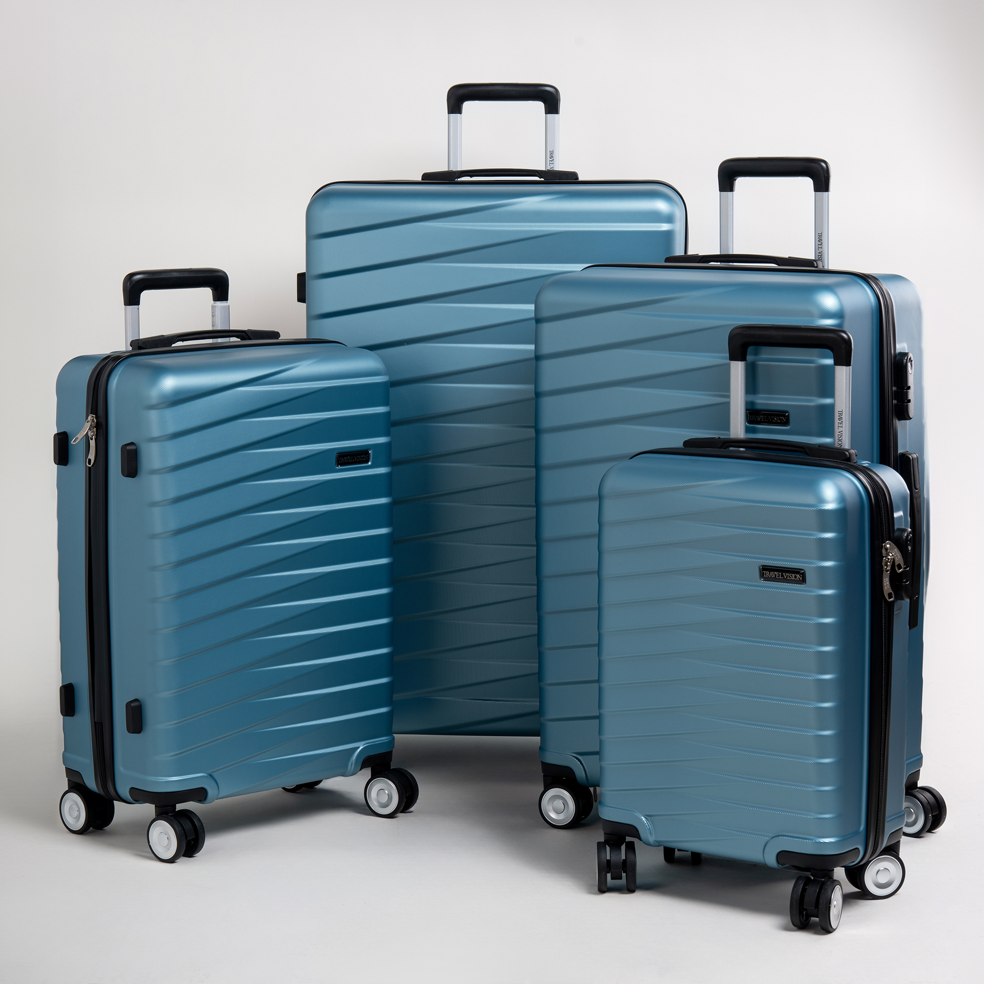 

Travel vision durable ABS 4 pcs luggage set, blue