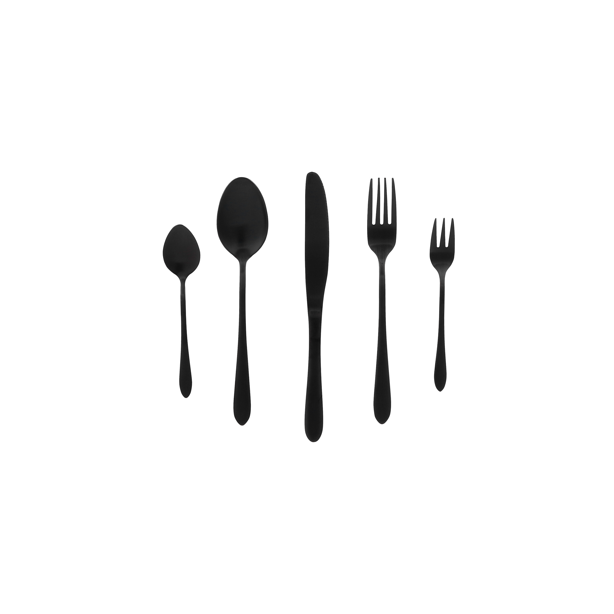 

20Pcs Matt Black Cutlery Set