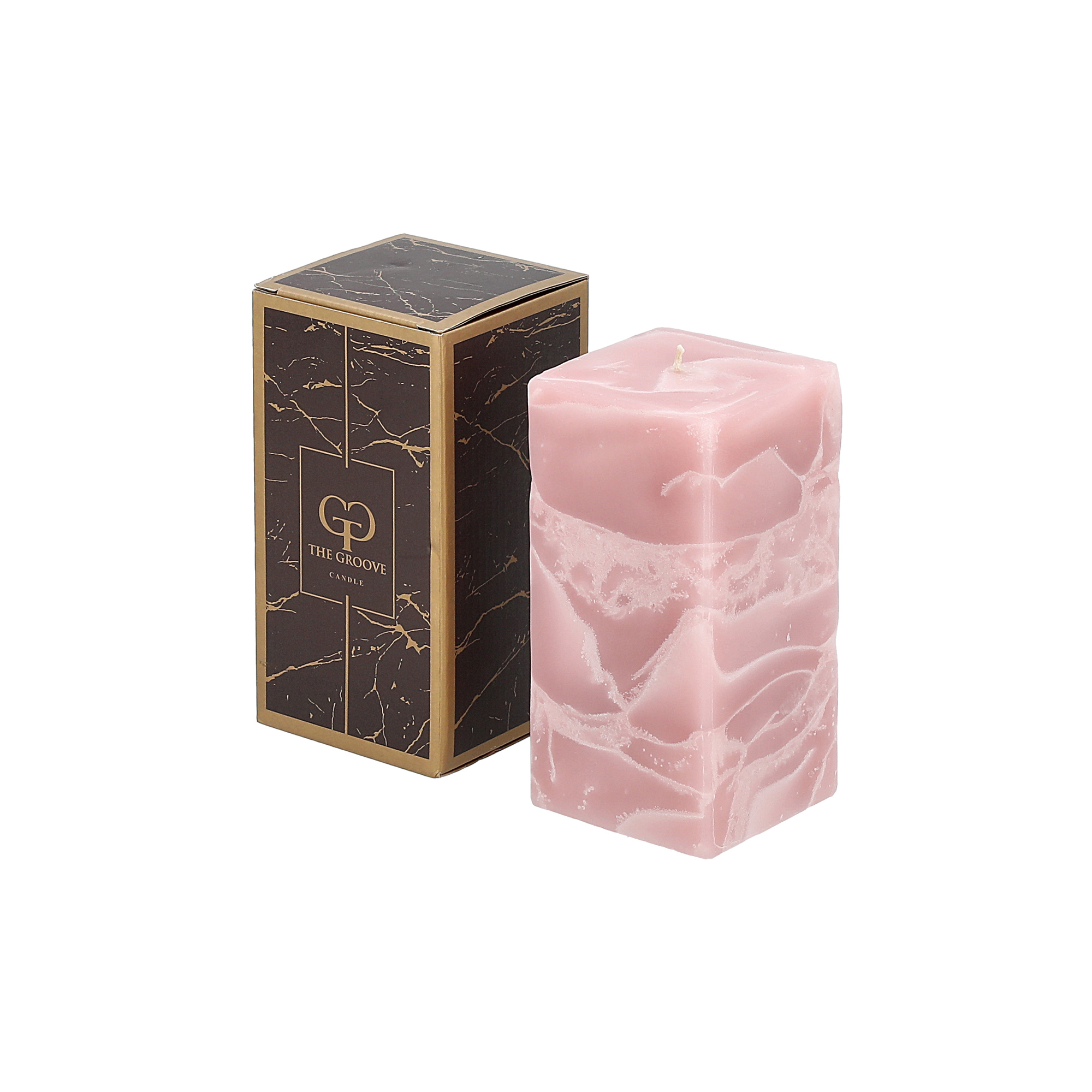 

Marble Square Candle 8*8*15 cm Light Pink
