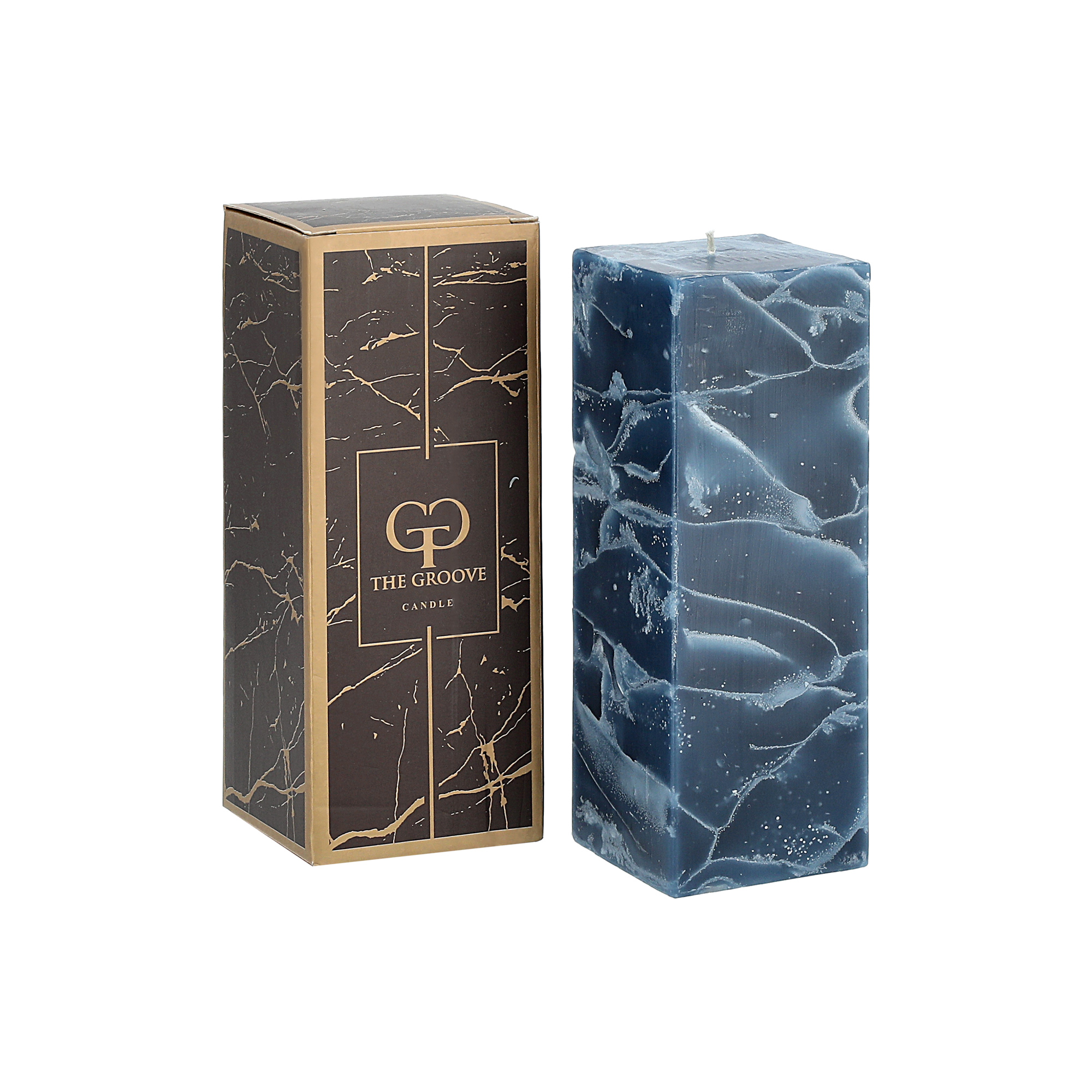 

Marble Square Candle 8*8*20 cm Blue