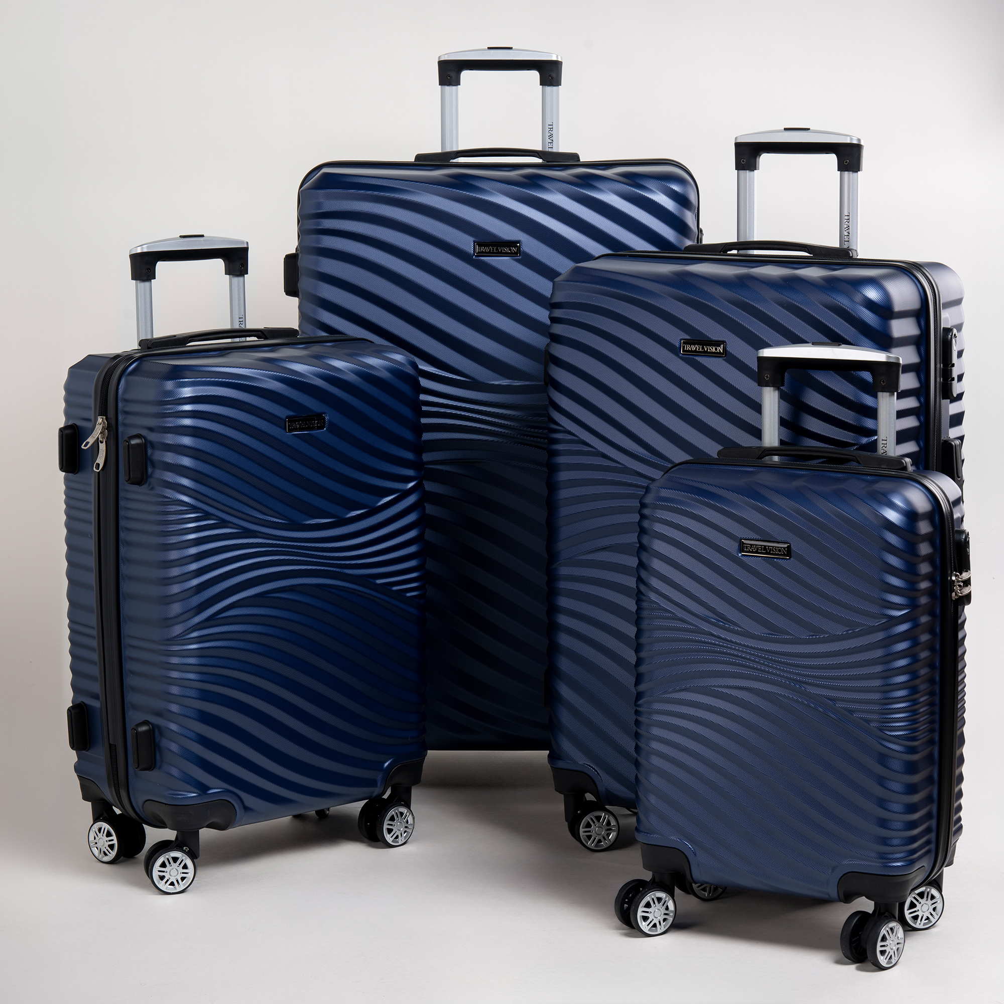 

Travel vision durable ABS 4 pcs luggage set, navy blue