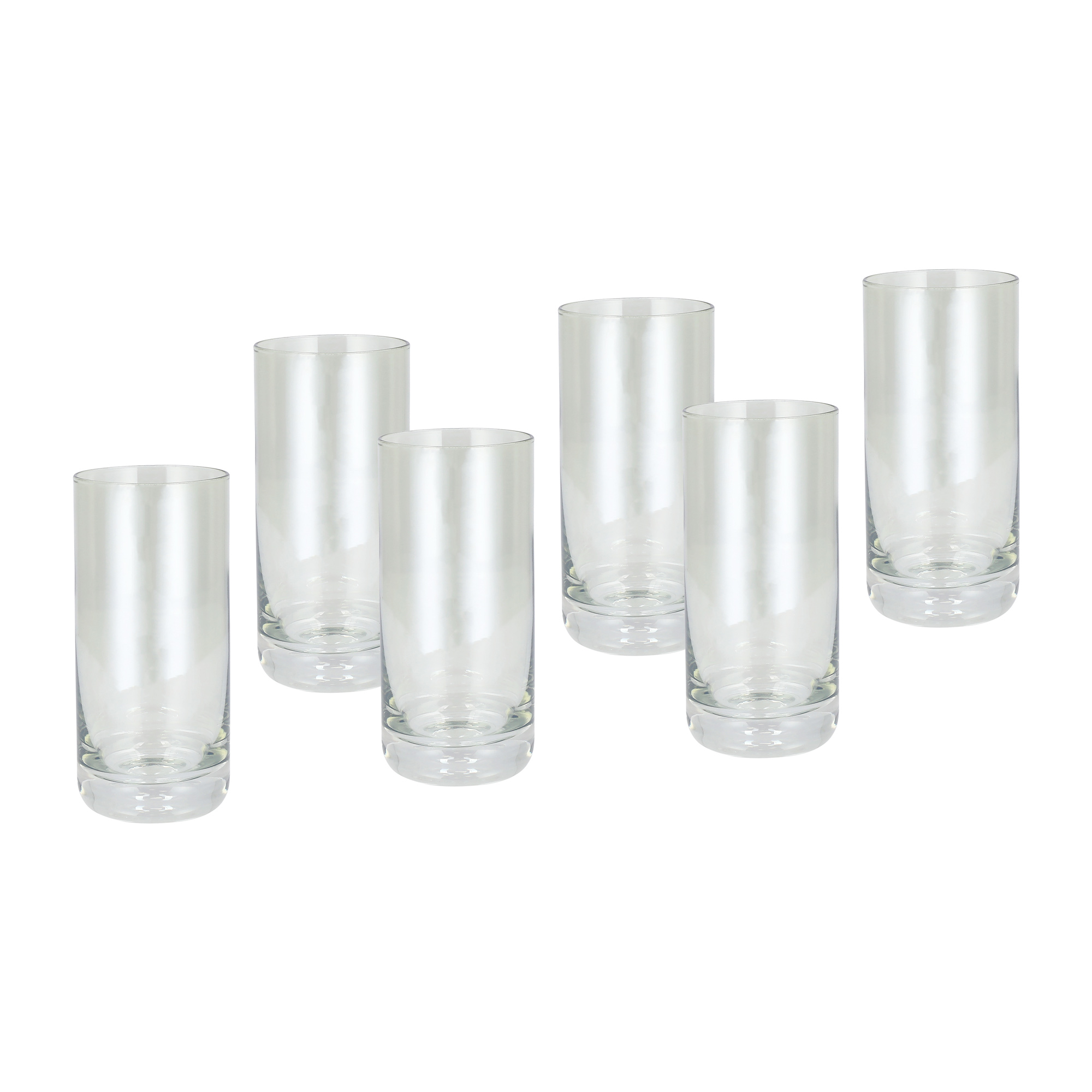 

Set Of 4 Clear Tumbler With Green