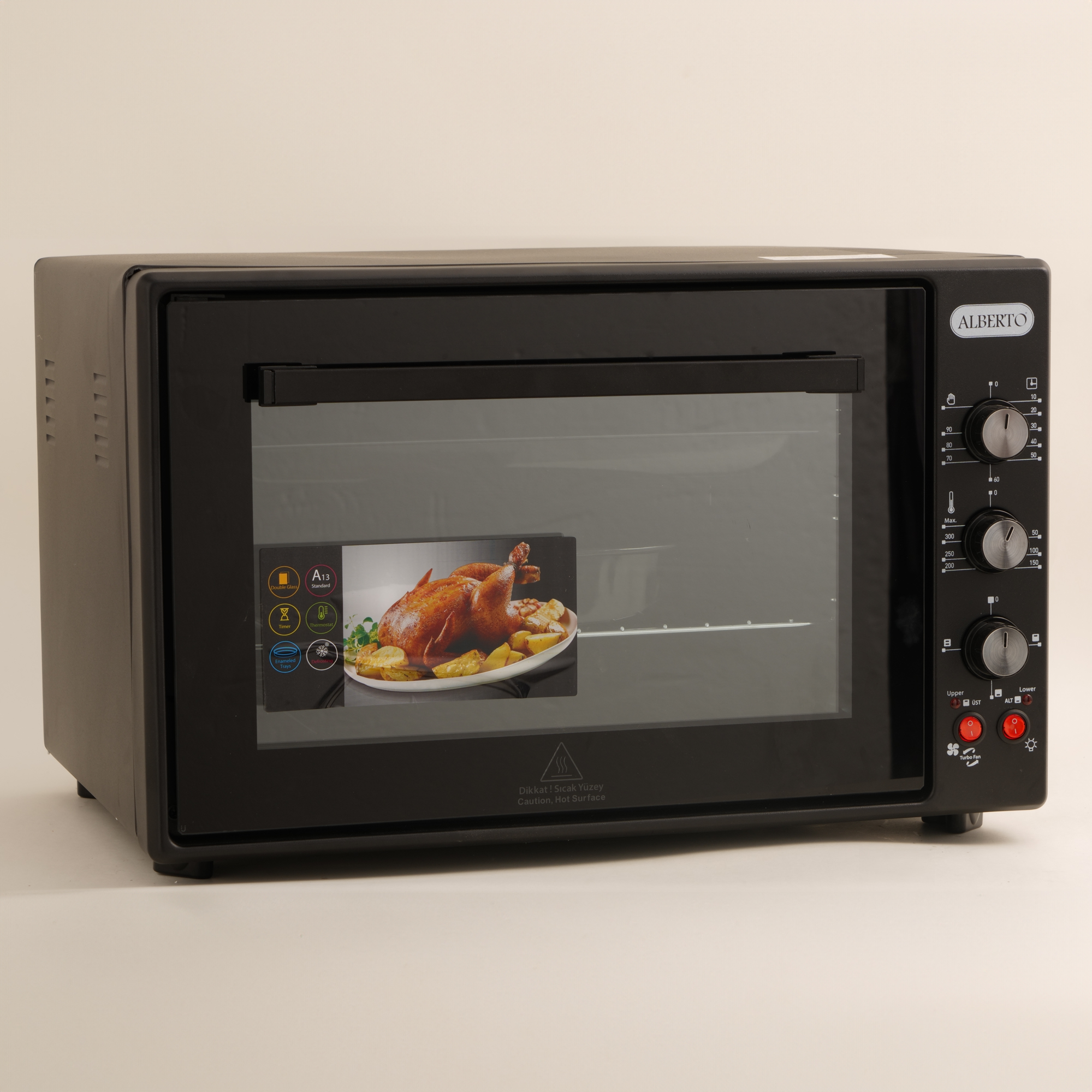 

Alberto black electric oven 60 LT, 1800 W