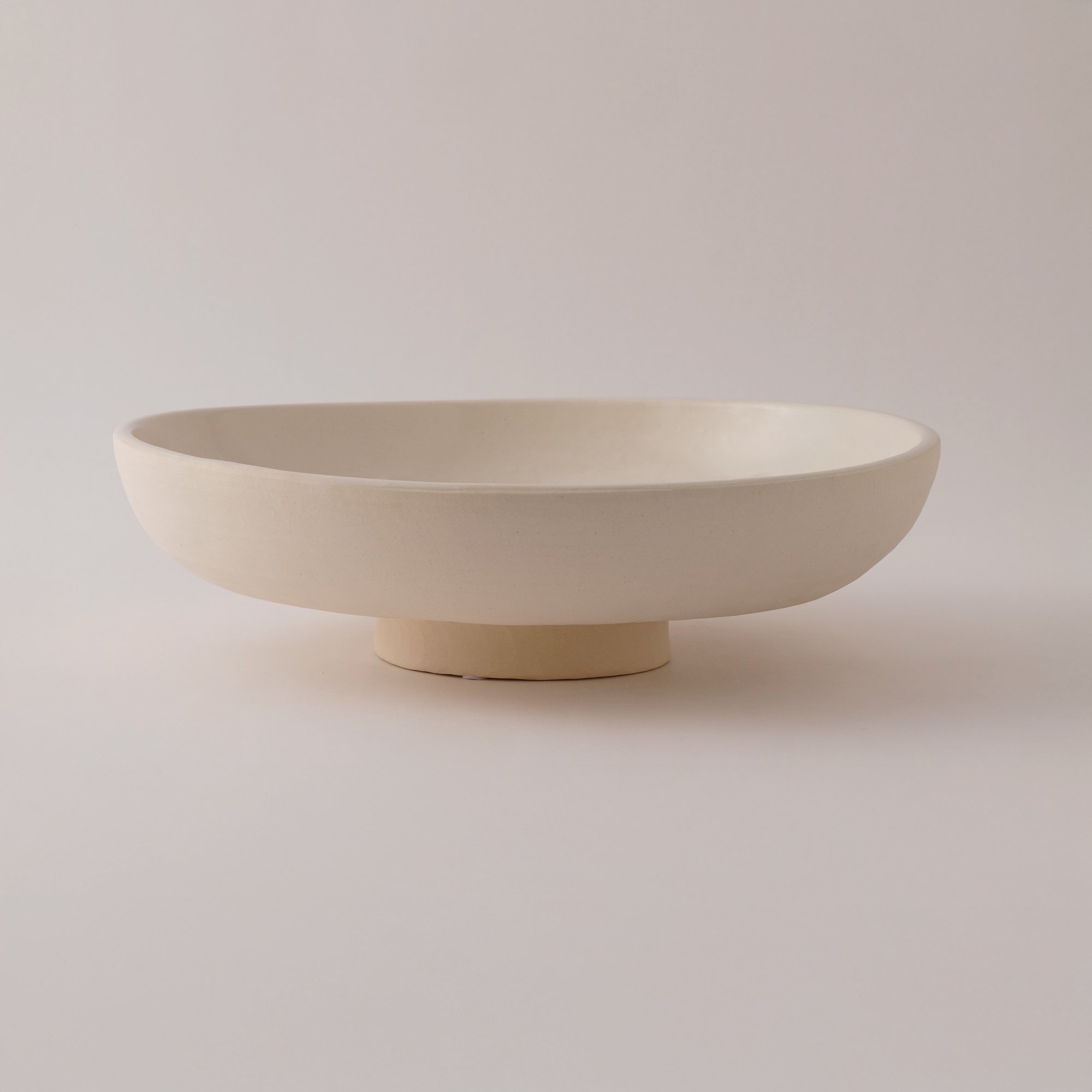 Homez Round Ceramic Decor Plate, Beige 34*34*11 Cm