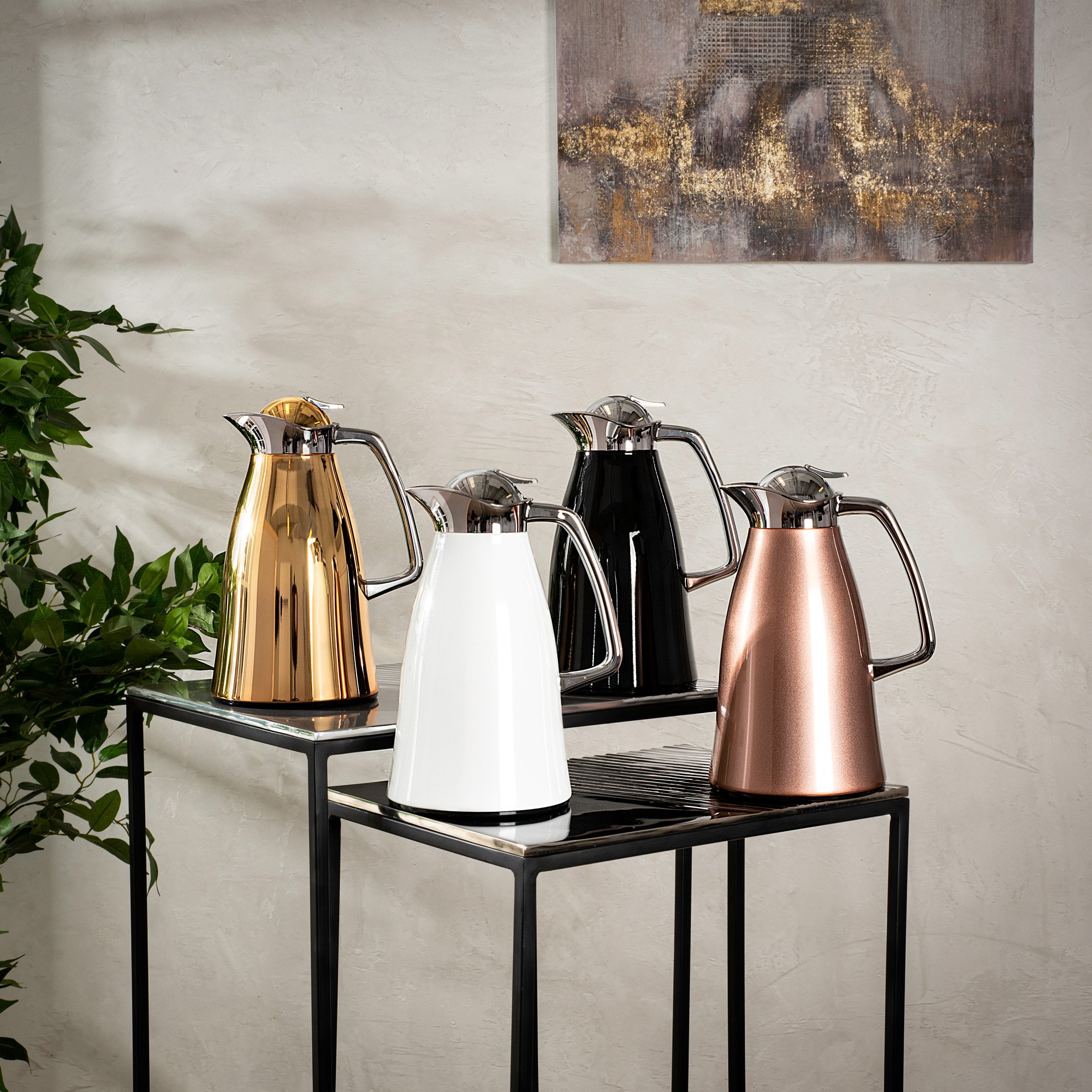 

Dallaty vacuum flask chrome and white 1L