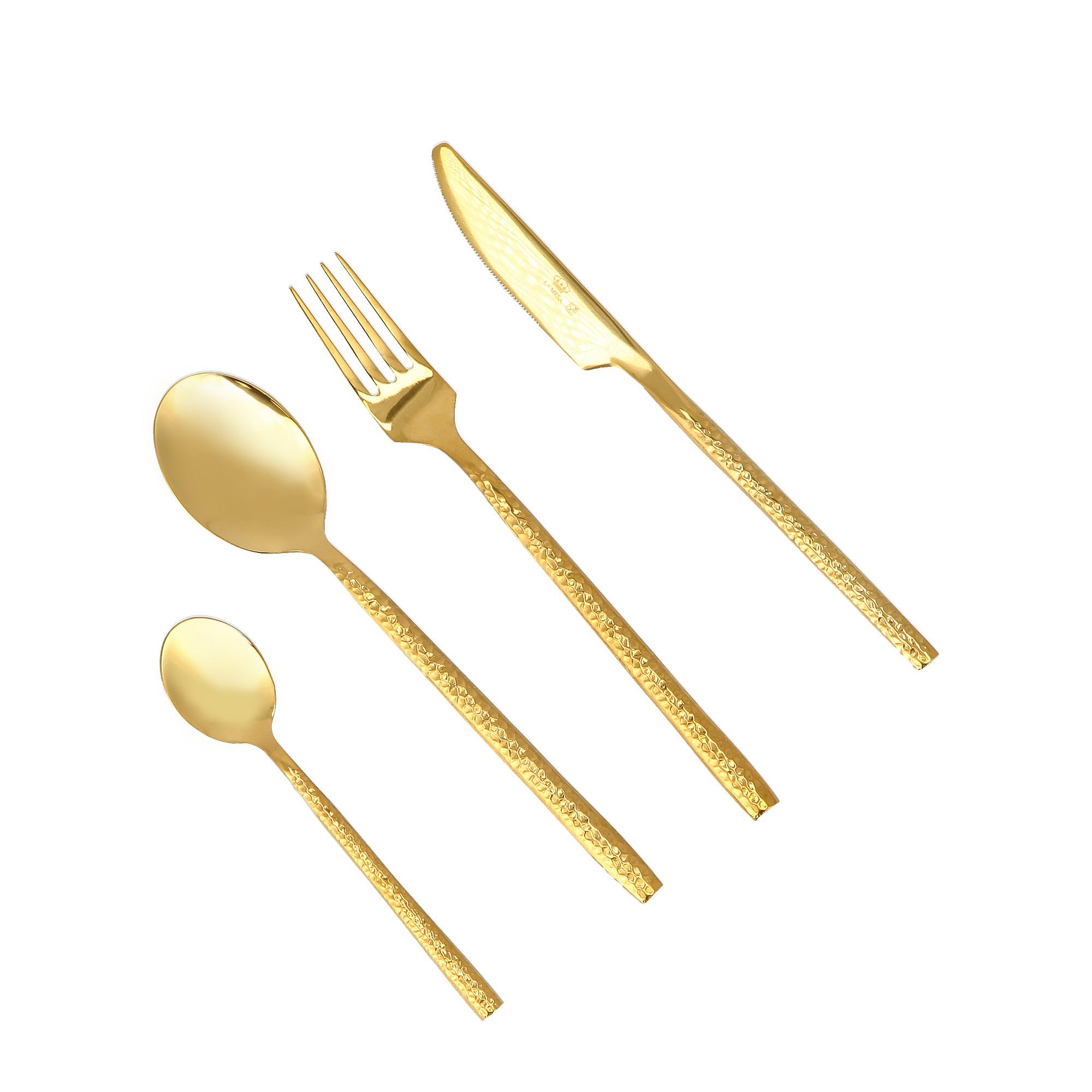 

Manuscript 16 Pcs Cutlery Set Gold Color