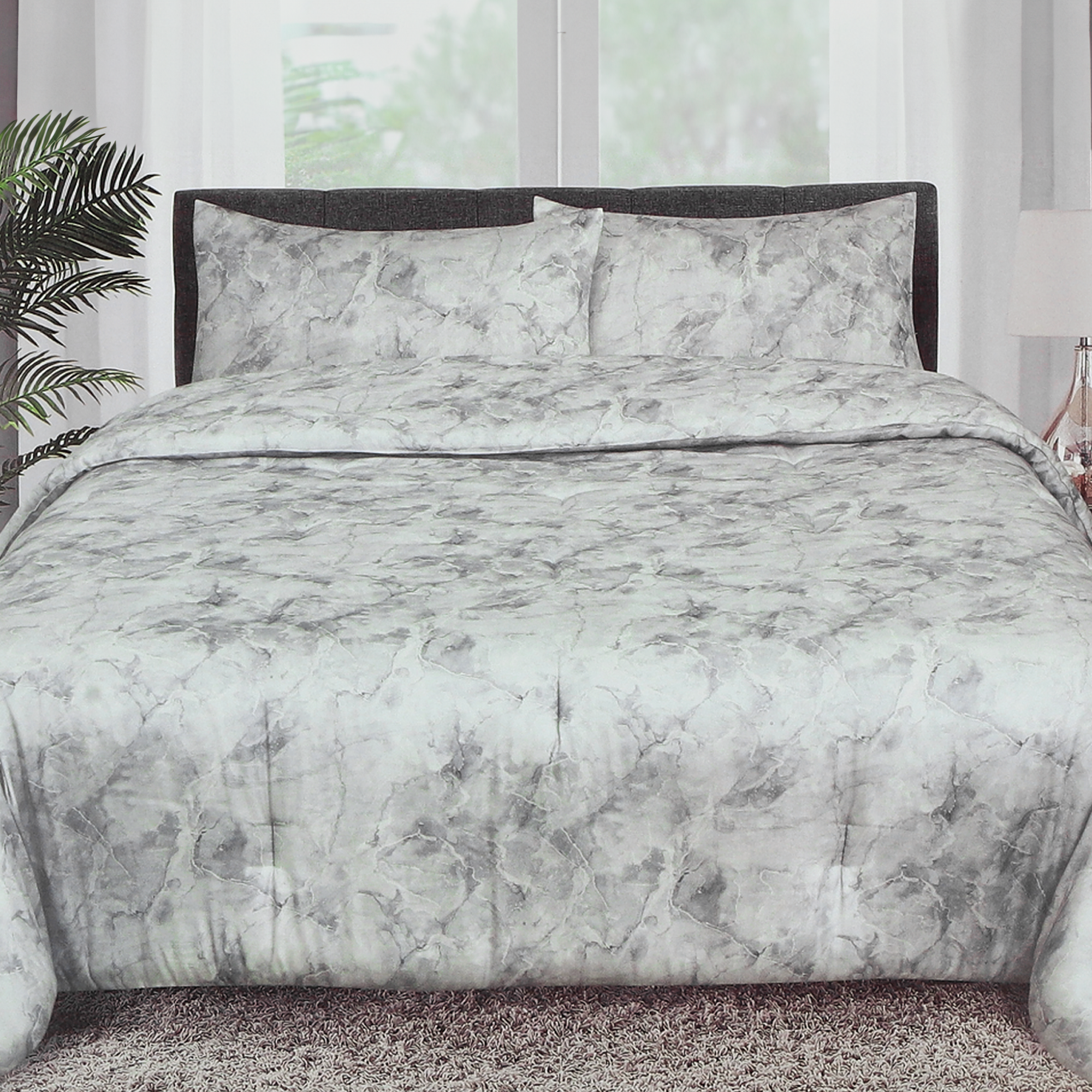 

2 piece Boutique Blanche Grey Cotton Lyocell twin size comforters set