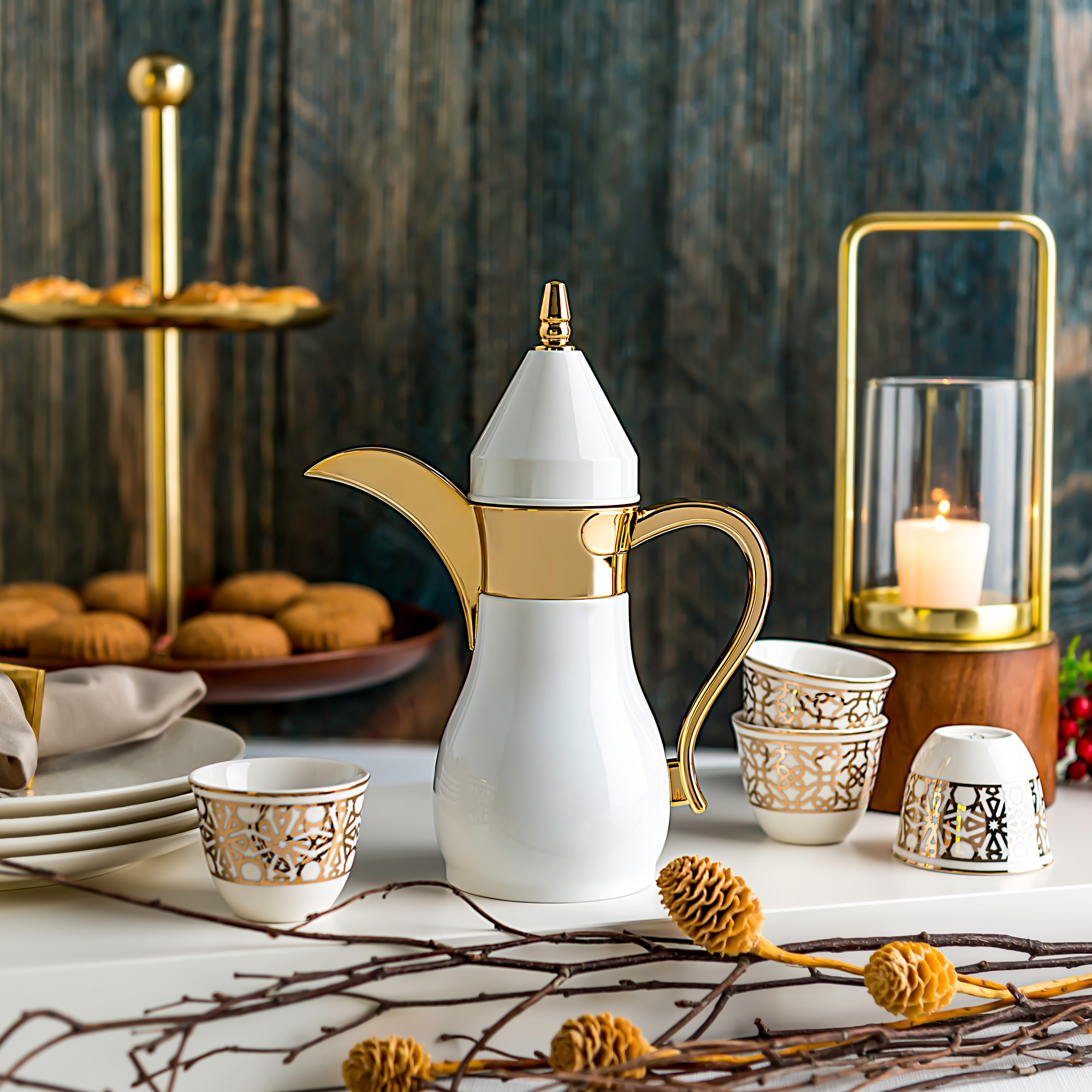 

Dallaty mini vacuum flask white/gold 300 ml