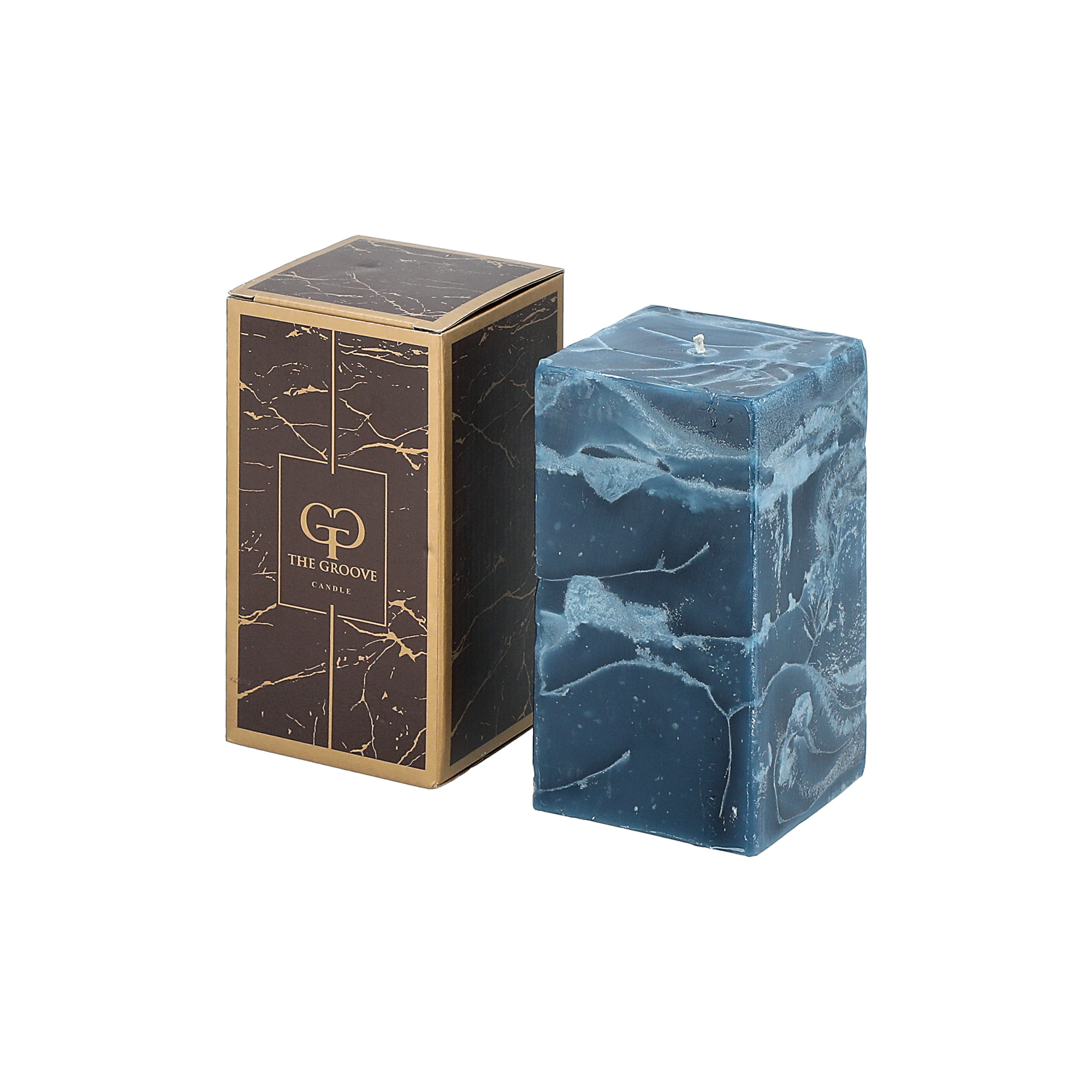 

Marble Square Candle 8*8*15 cm Aqua