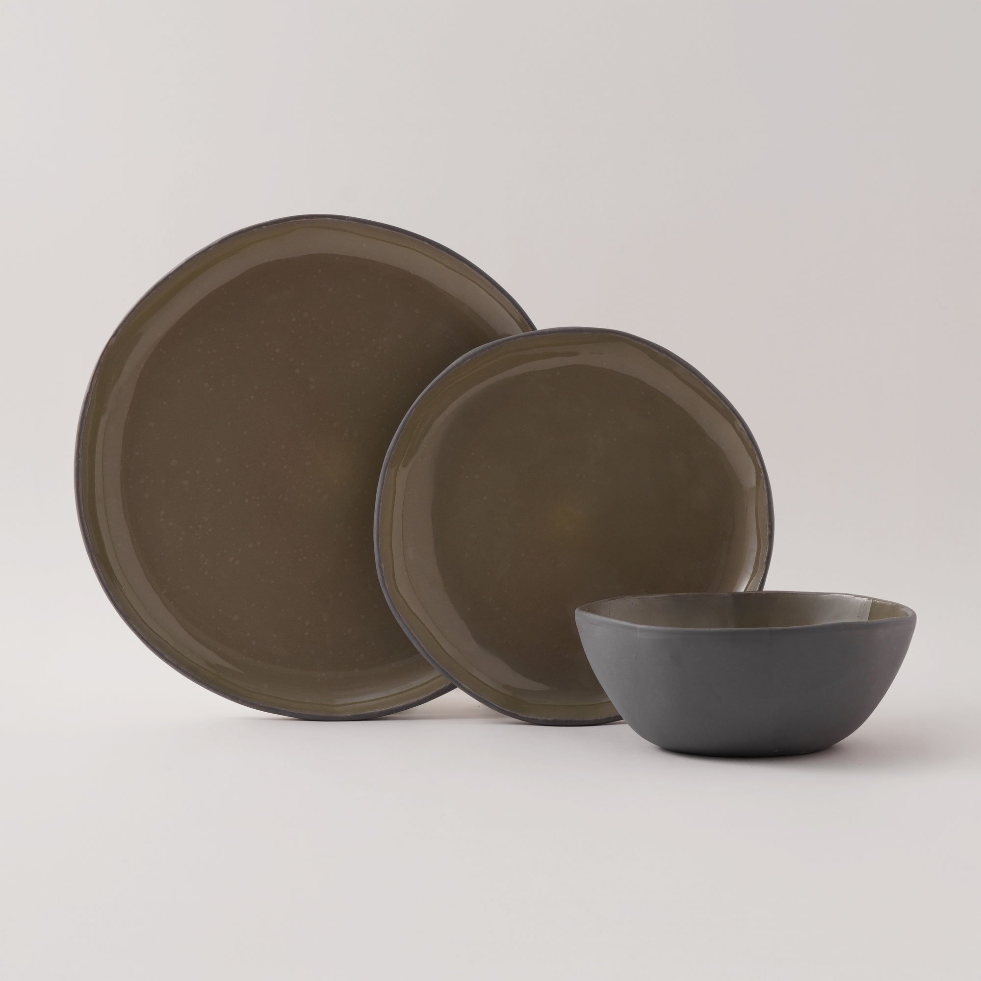 لاميسا طقم عشاء 12 قطعة من البورسلان، أخضر