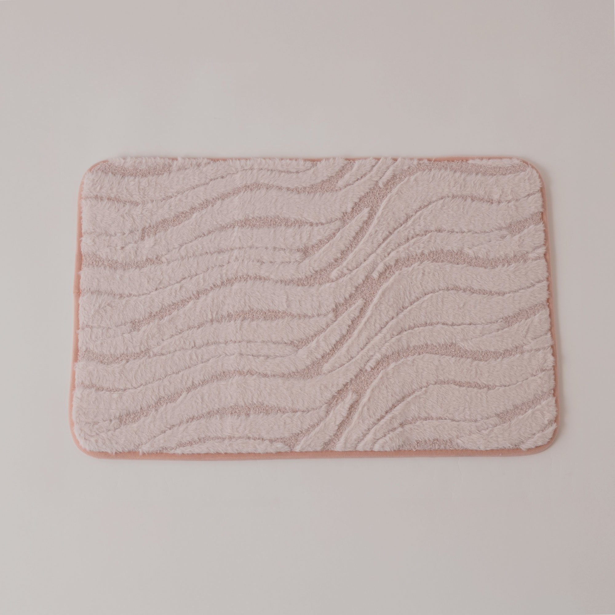 كوتاج دعاسة حمام من الفرو الصناعي، وردي 60*40*1 سم