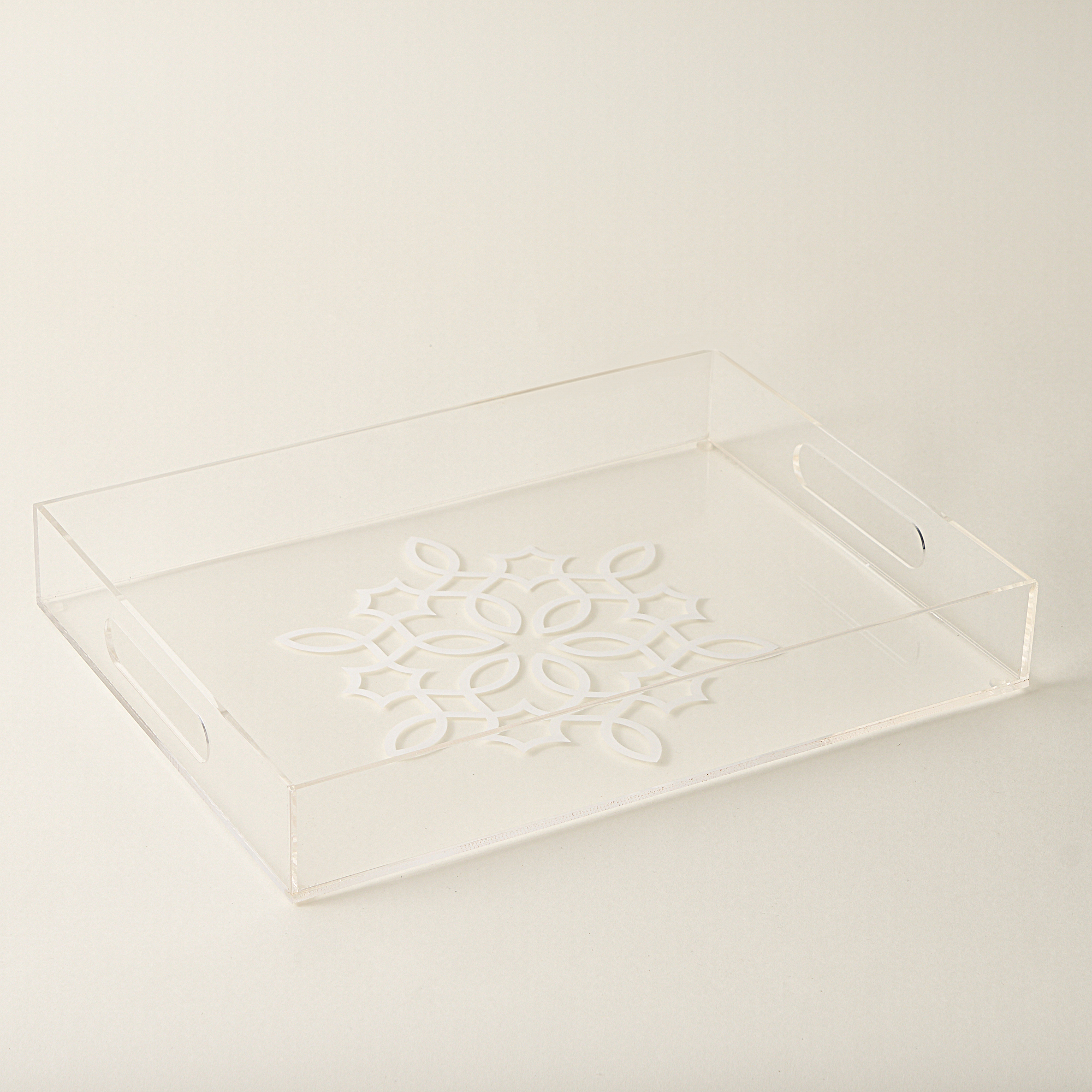 

Dallaty acrylic tray with white pattern 40*30*6H cm