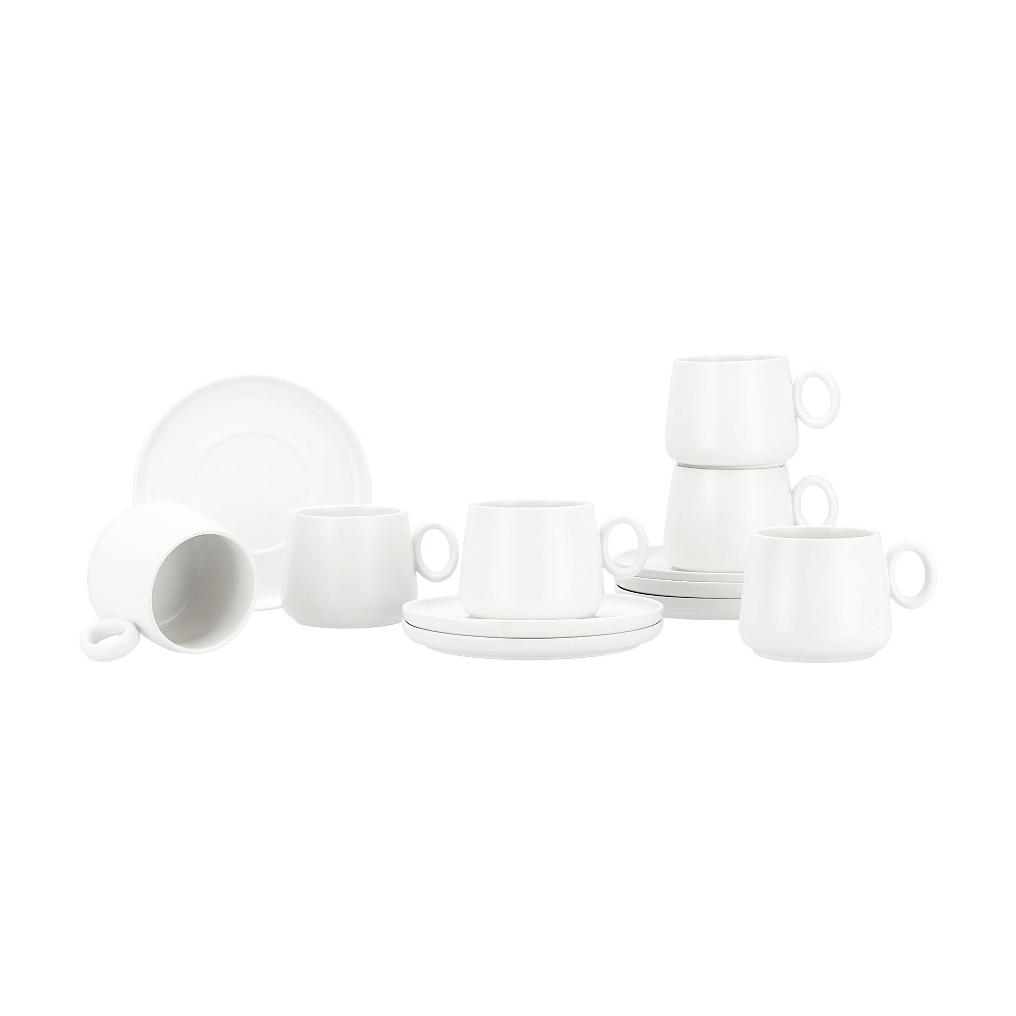 

Dallaty white porcelain English tea cups set 12 pcs