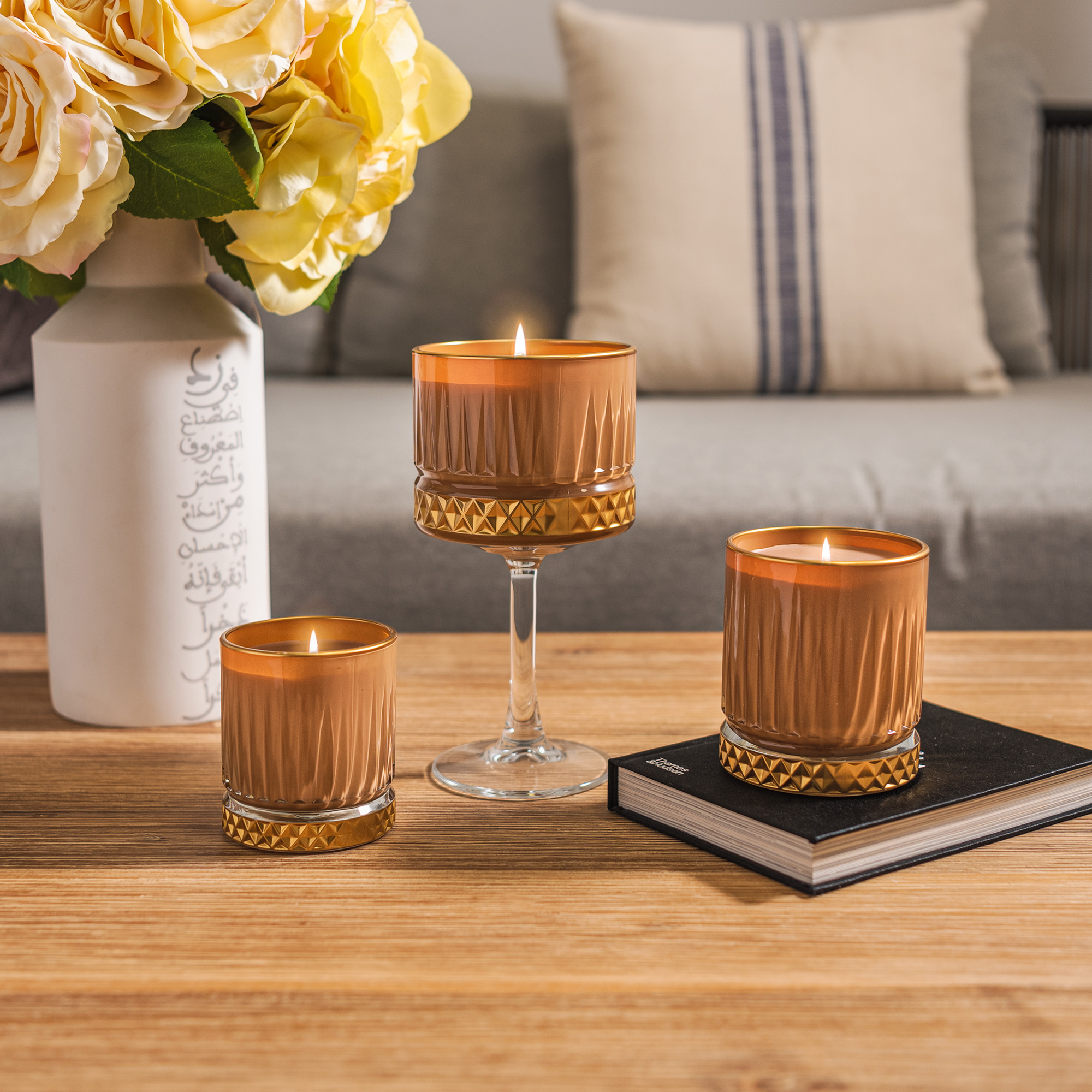 

Gloria gold candle 7.5*8.5 Cm Milky Brown