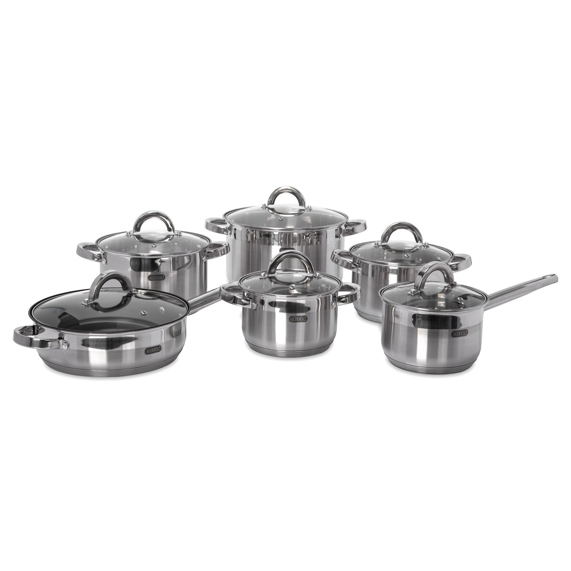 

Alberto 12Pcs Stainless Steel Cookware Set