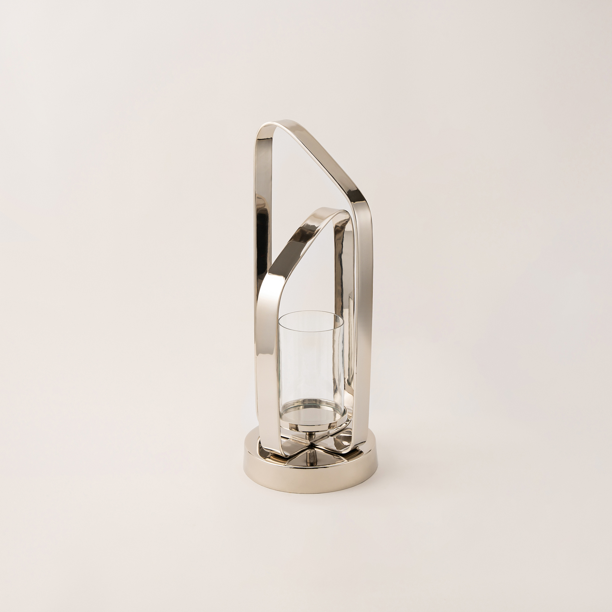 

Homez silver stainless steel candle holder 20*20*54 cm