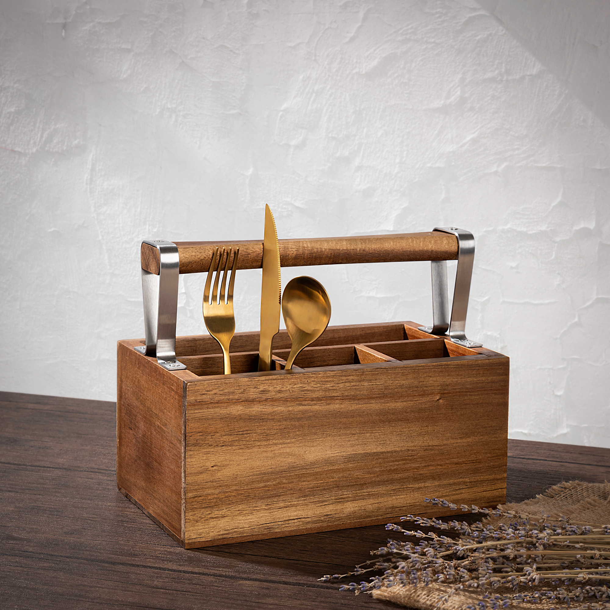 

Alberto wooden cutlery holder 26*16*20 cm