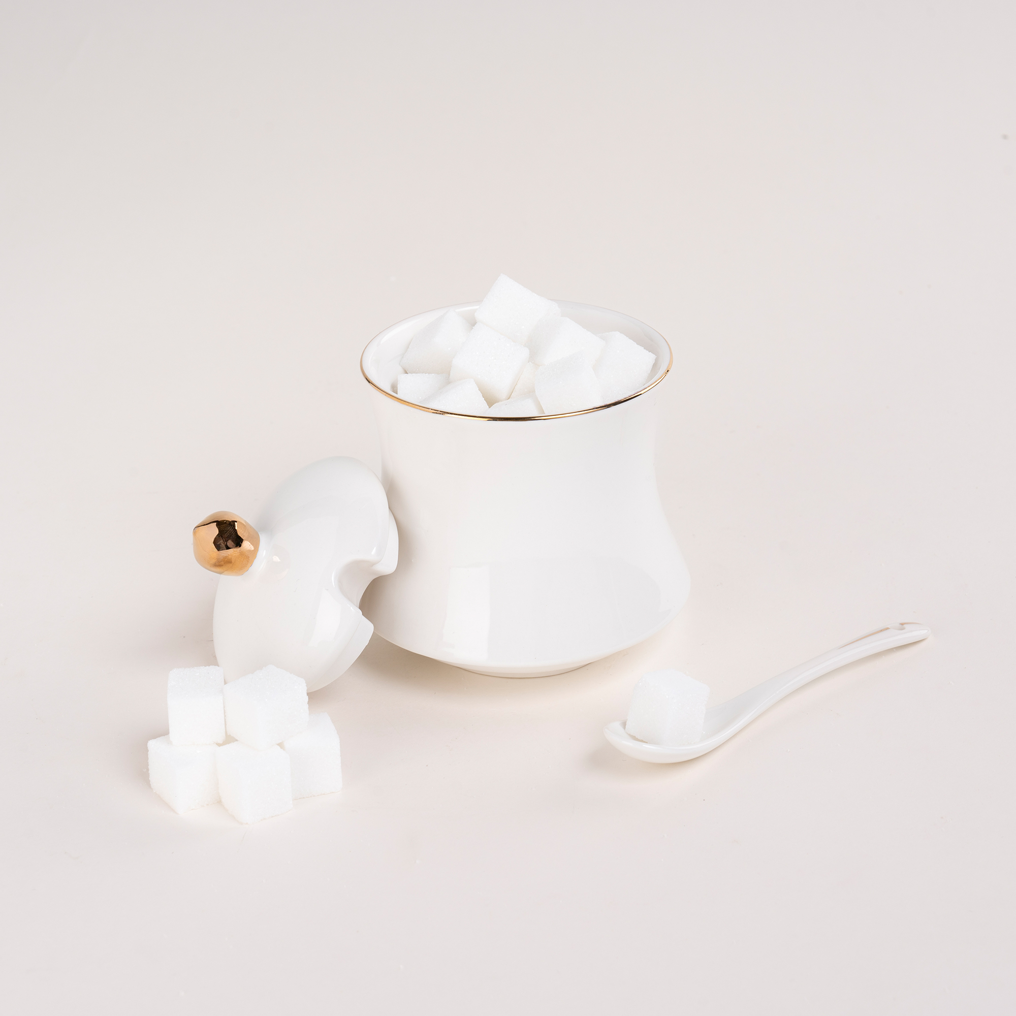 

Dallaty white porcelain sugar pot