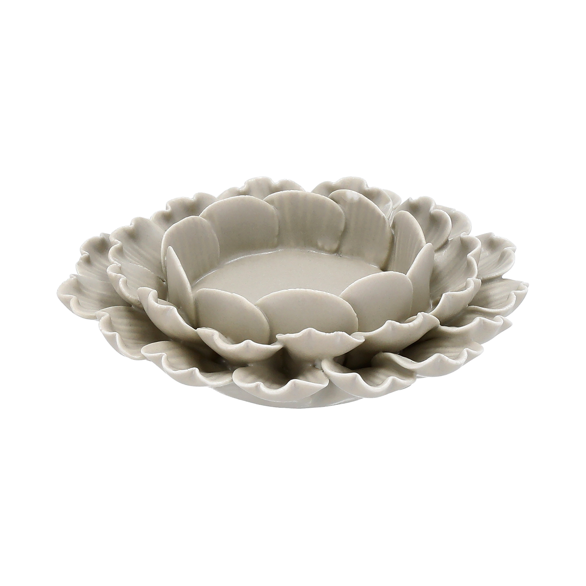 

Lucerna grey ceramic flower shaped tealight holder 11*11*3.5 cm