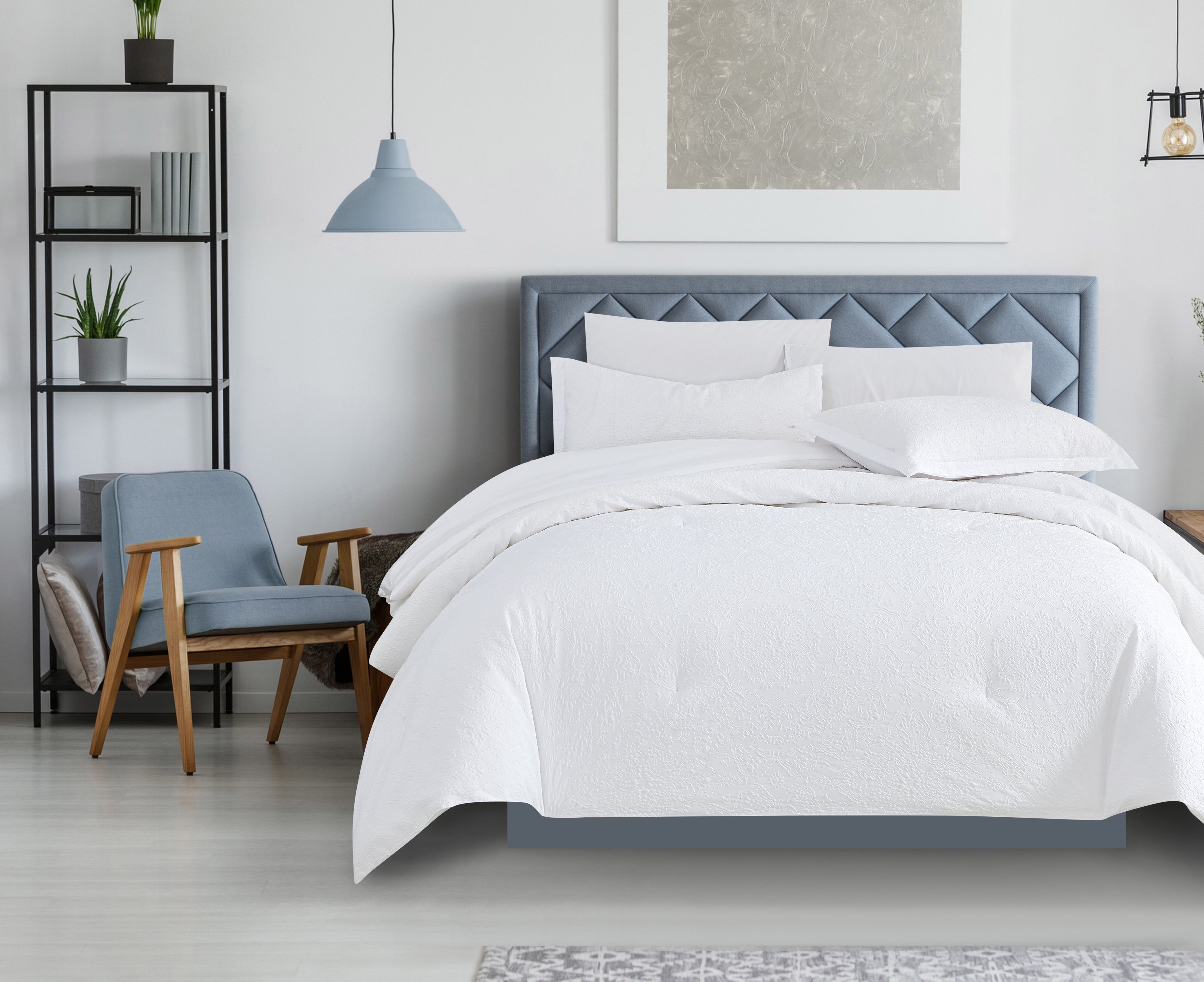 

Cottage Microfiber Twin Comforter 4 Pcs Set, White, 220*160Cm