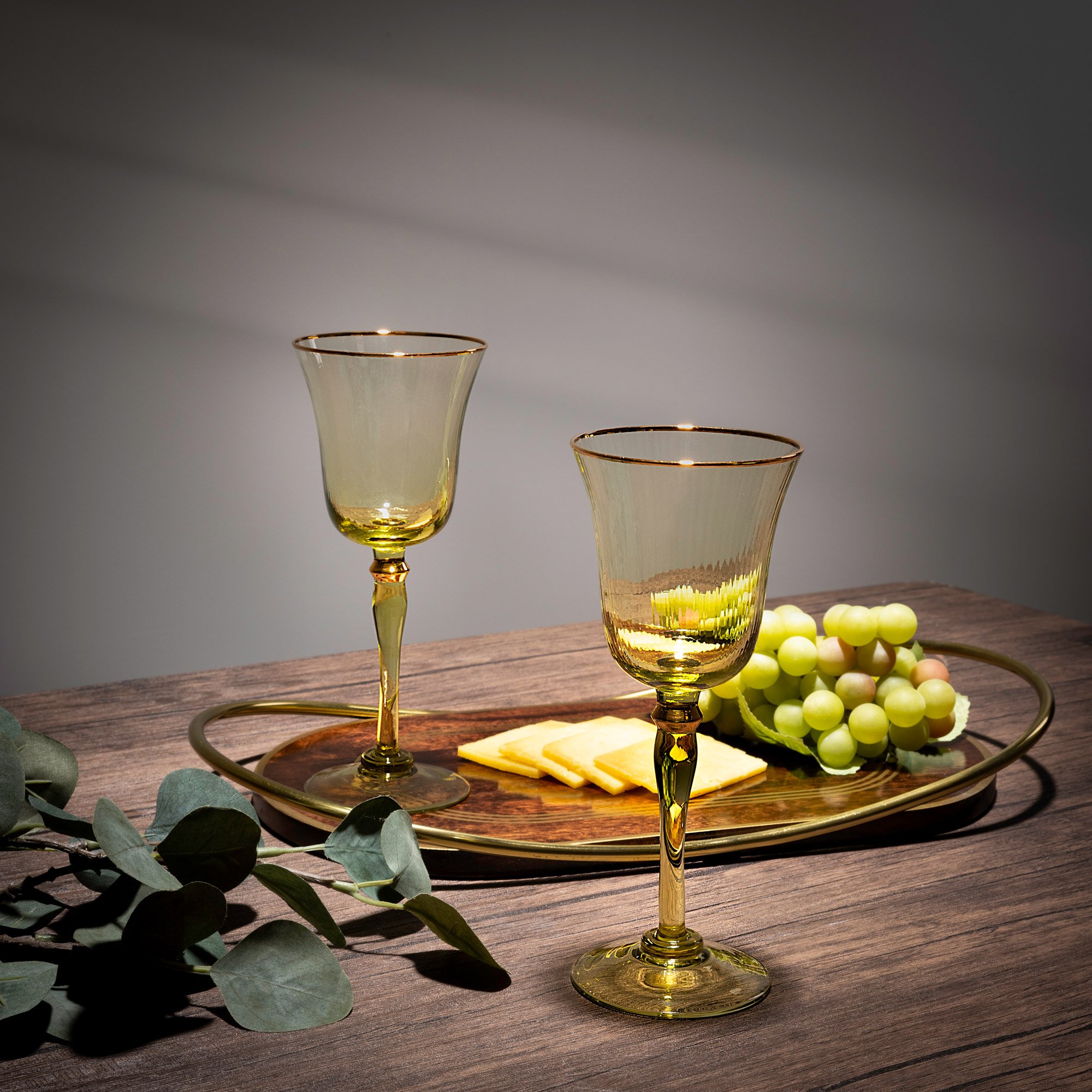 

Anceints Set Of 4 Clear Juice Glass With Hony Luster